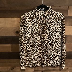 Cheetah Print Long Sleeve Blouse